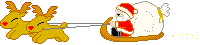 pere noel dans son traineau