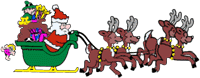 pere noel dans son traineau